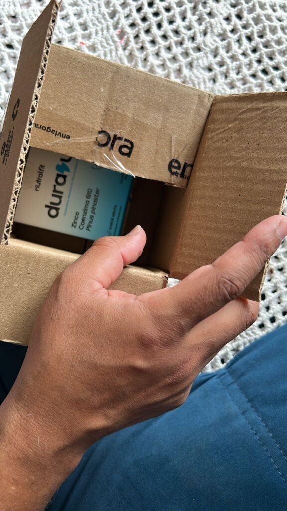 Caixa do Durazul recebida pelos correios.